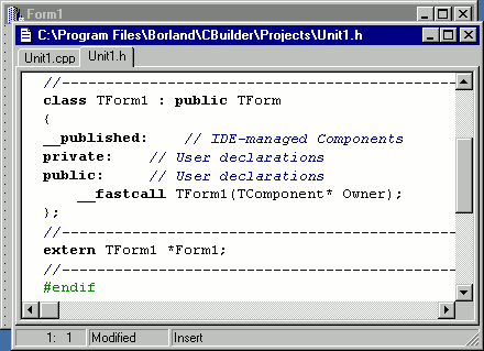 Borland C++ Builder Code